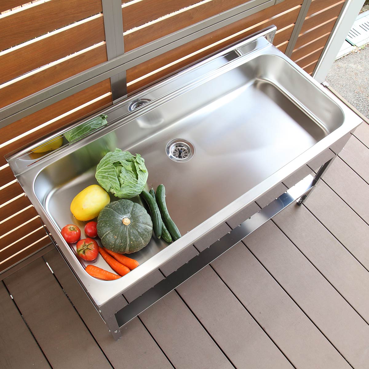 ステンレス簡易流し台 ガーデンシンク 屋外 KB55 758