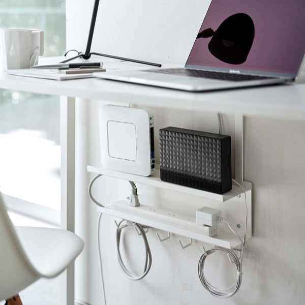 山崎実業smartデスク下ケーブル＆ルーター収納ラックスマート