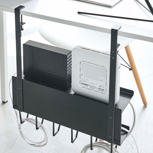 山崎実業smartデスク下ケーブル＆ルーター収納ラックスマート