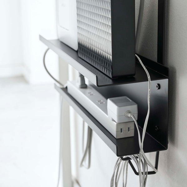 山崎実業smartデスク下ケーブル＆ルーター収納ラックスマート