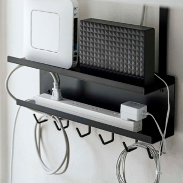 山崎実業smartデスク下ケーブル＆ルーター収納ラックスマート