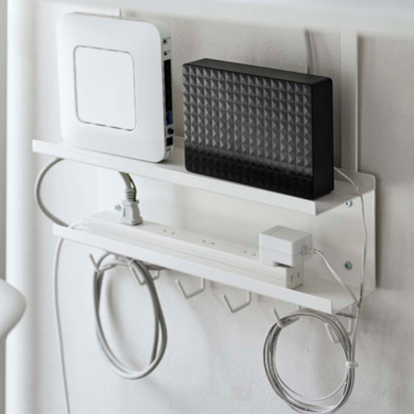 山崎実業smartデスク下ケーブル＆ルーター収納ラックスマート