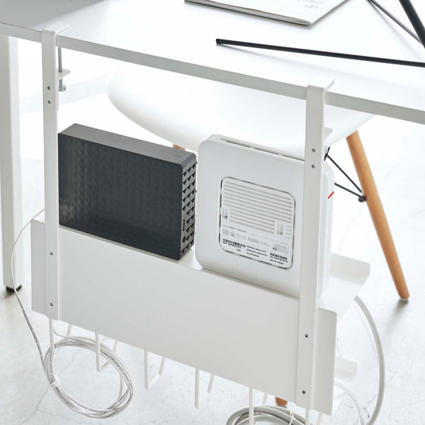 山崎実業smartデスク下ケーブル＆ルーター収納ラックスマート