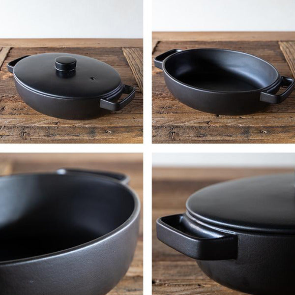 土鍋2L直火専用TOTEトートクレイポットオーバルM