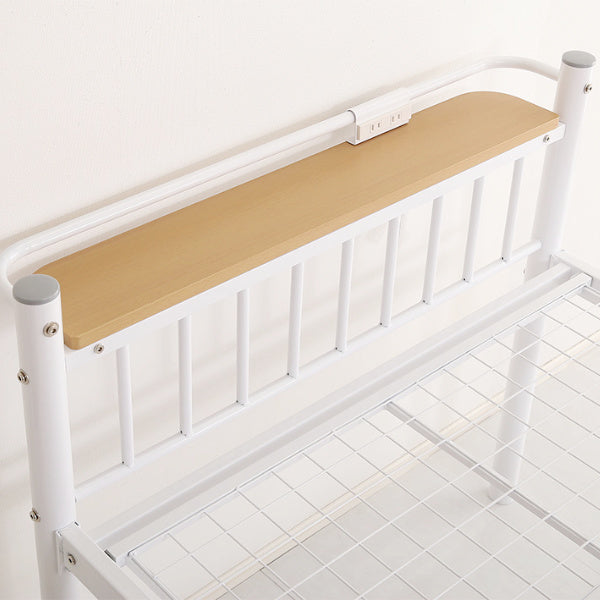 ロフトベッド宮付き高さ調節ミドルハイタイプベッドパイプベッドコンセント付