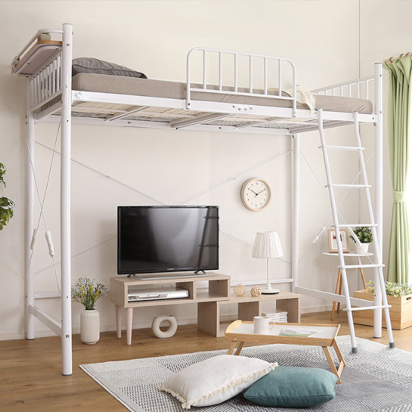 ロフトベッド宮付き高さ調節ミドルハイタイプベッドパイプベッドコンセント付