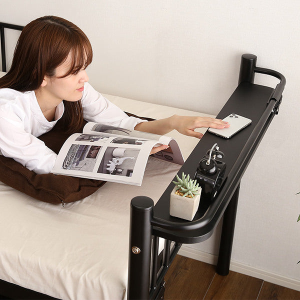 ロフトベッド宮付き高さ調節ミドルハイタイプベッドパイプベッドコンセント付