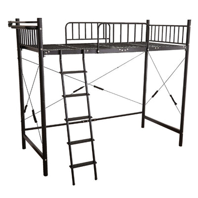 ロフトベッド 宮付き 高さ調節 ミドル ハイタイプ ベッド パイプベッド コンセント付