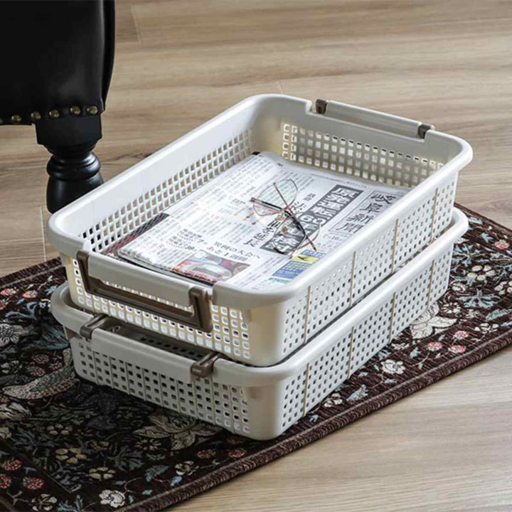 バスケットMS幅28×奥行43×高さ9.5cmスタッキング