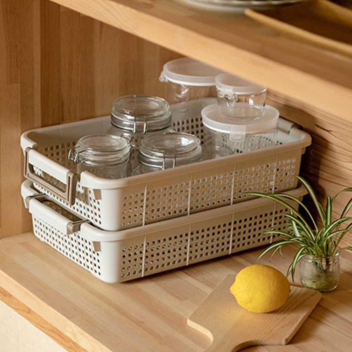 バスケットMS幅28×奥行43×高さ9.5cmスタッキング