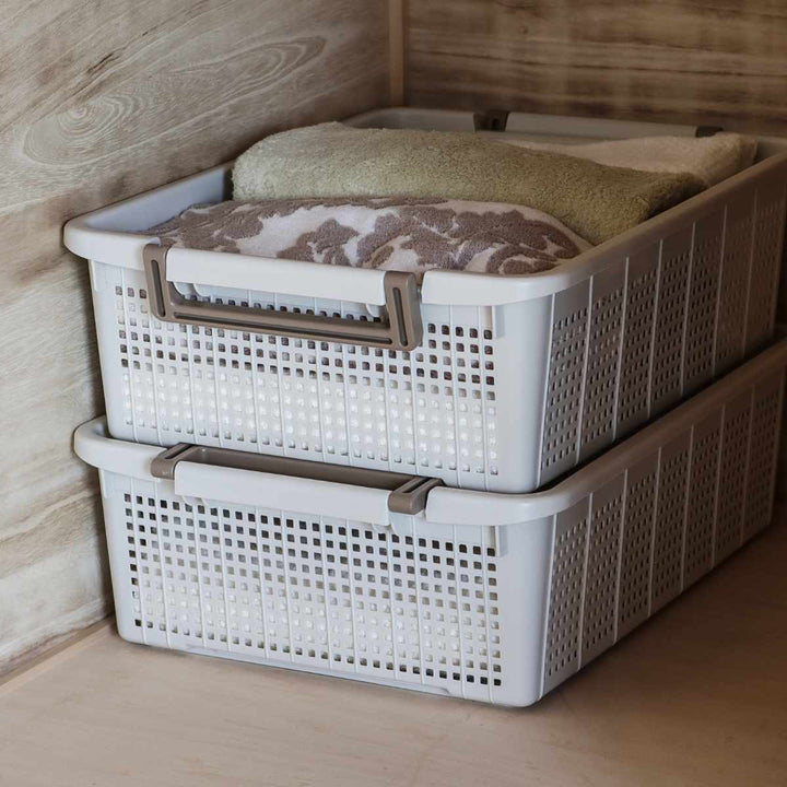 バスケットLS幅37.6×奥行54×高さ16cmスタッキング