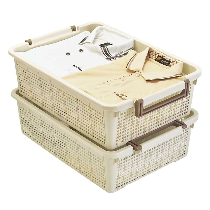 バスケットLS幅37.6×奥行54×高さ16cmスタッキング