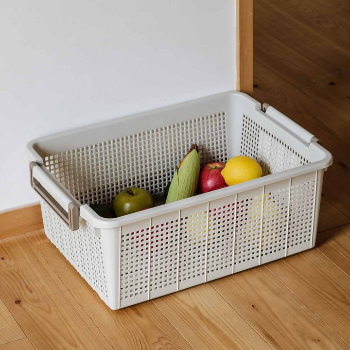 バスケットL幅37.6×奥行54×高さ21cmスタッキング