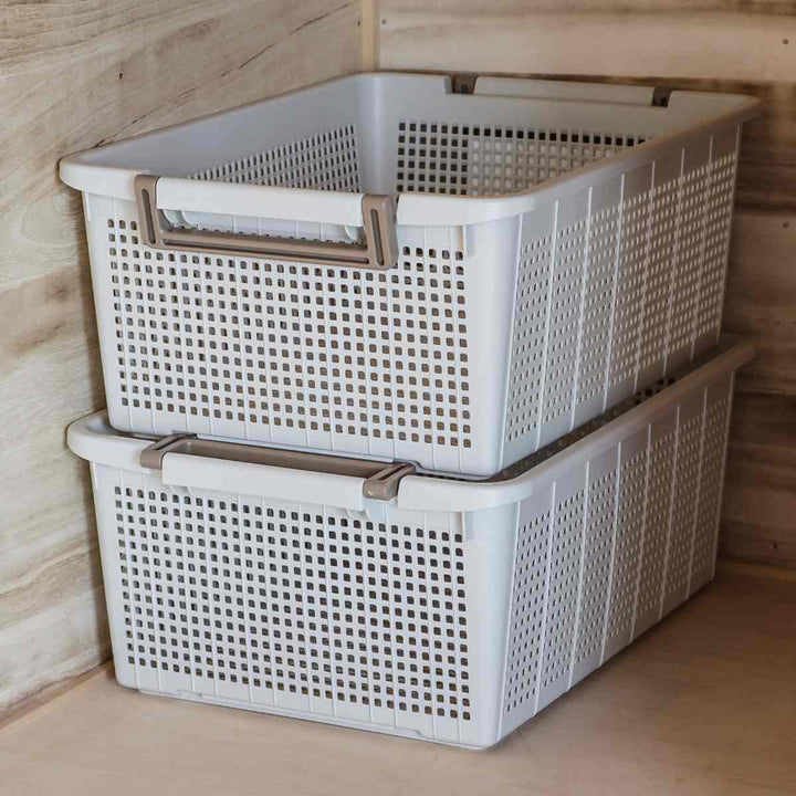 バスケットL幅37.6×奥行54×高さ21cmスタッキング