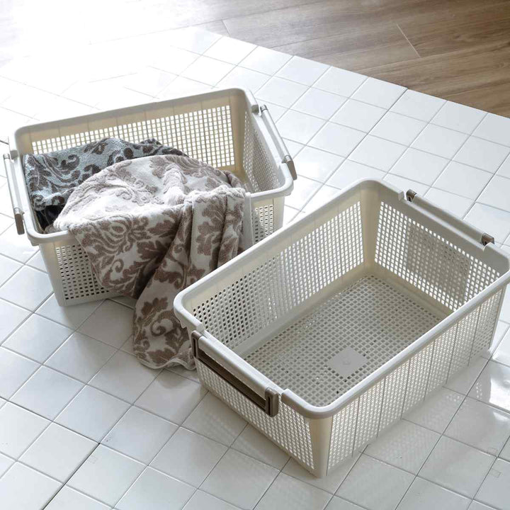 バスケットL幅37.6×奥行54×高さ21cmスタッキング