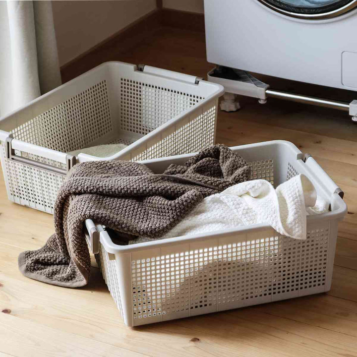 バスケットL幅37.6×奥行54×高さ21cmスタッキング