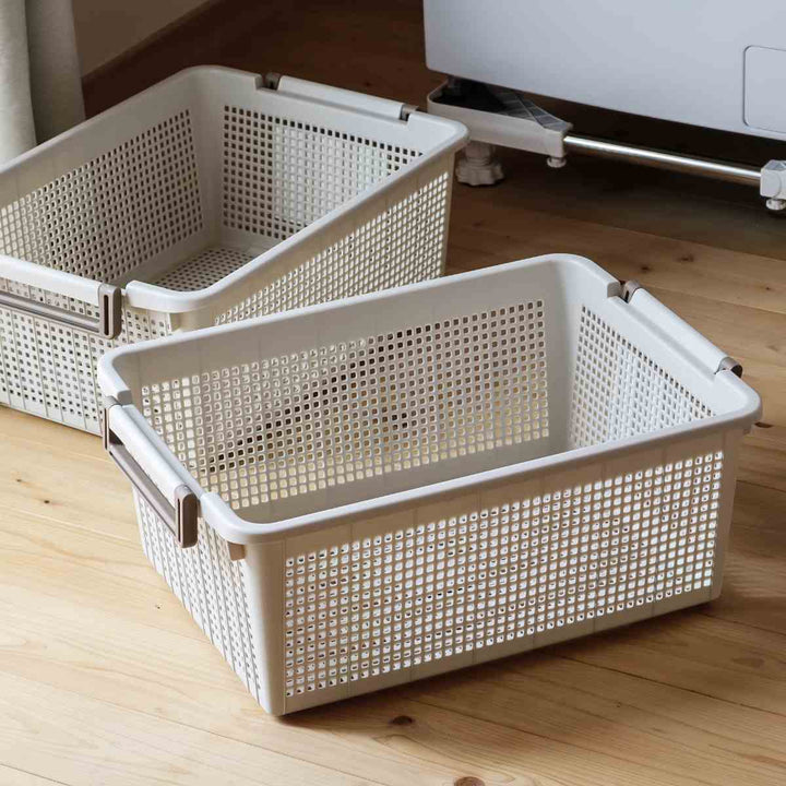 バスケットL幅37.6×奥行54×高さ21cmスタッキング