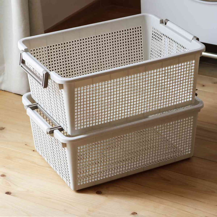 バスケットL幅37.6×奥行54×高さ21cmスタッキング