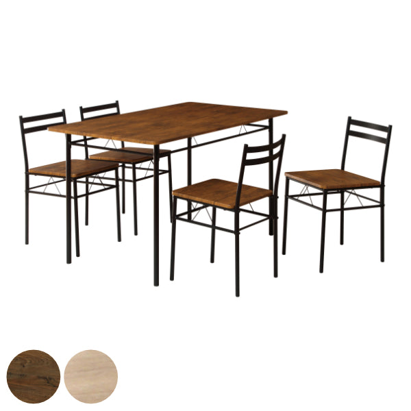 ダイニングセット4人5点セットダイニングテーブルチェア木目調スチール