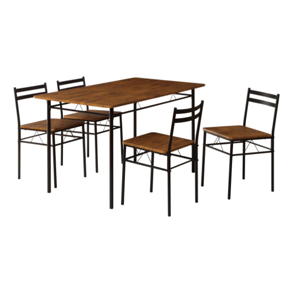 ダイニングセット4人5点セットダイニングテーブルチェア木目調スチール