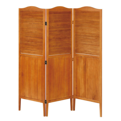 パーテーション 高さ135cm 3連 三つ折り 衝立 ココア 天然木