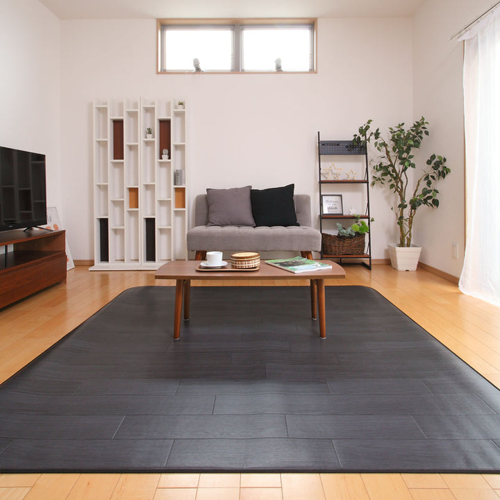 ラグ182×182cmラグマットオークブラック既製サイズ