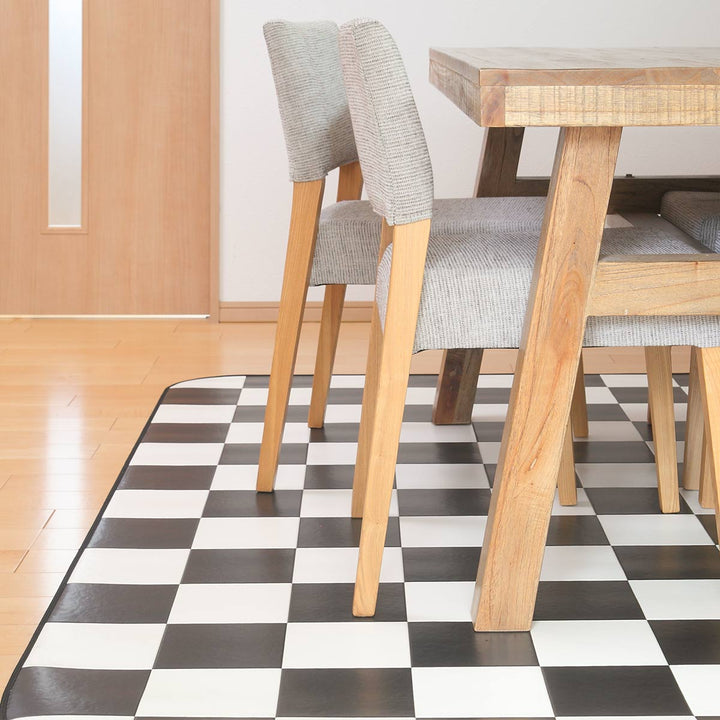 ラグ182×182cmラグマットチェッカー既製サイズ