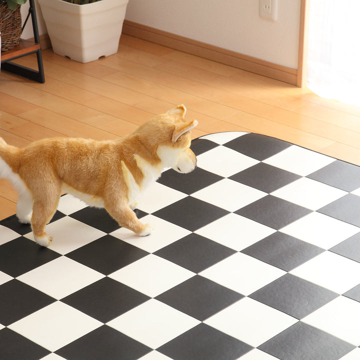 ラグ182×182cmラグマットチェッカー既製サイズ