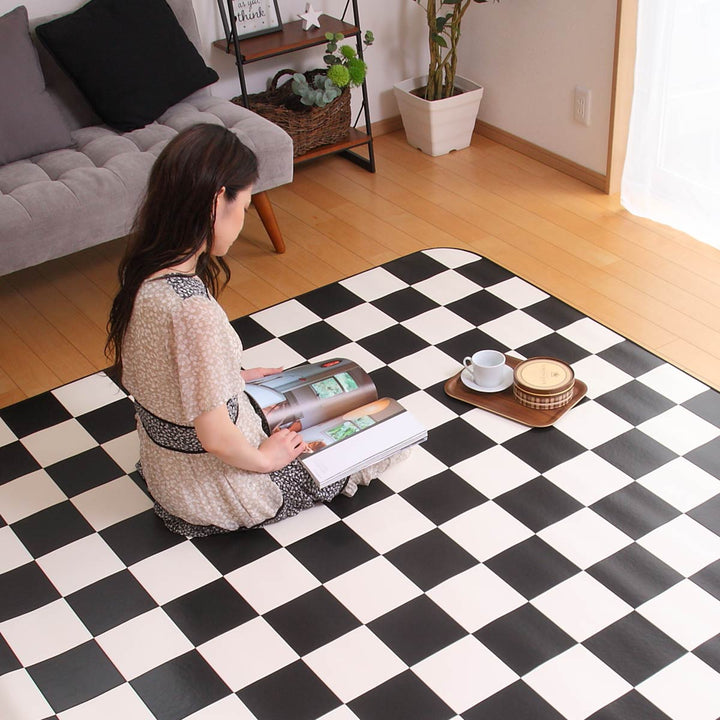 ラグ182×260cmラグマットチェッカー既製サイズ
