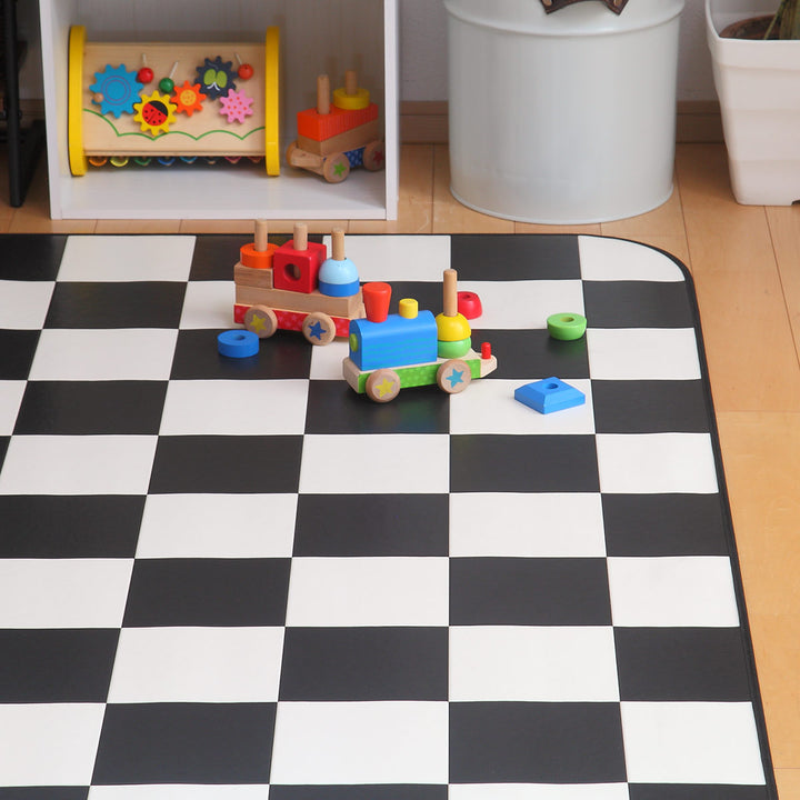 ラグ182×300cmラグマットチェッカー既製サイズ