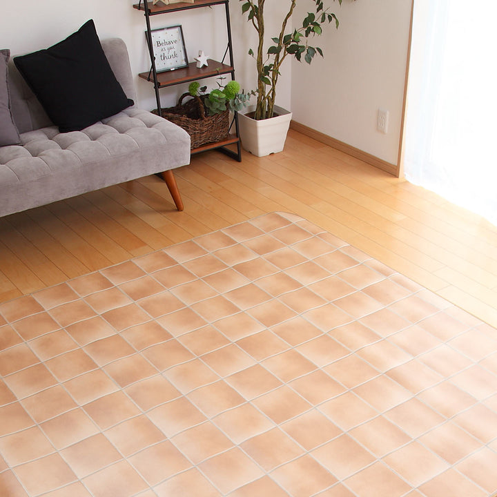 ラグ182×182cmラグマットテラコッタ既製サイズ