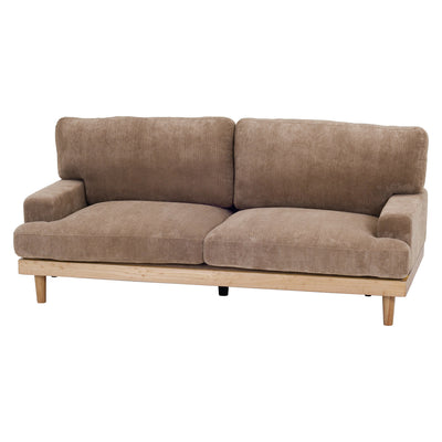 ソファ 三人掛け 幅188cm コーデュロイ ファブリック 肘掛け 脚付き 木製フレーム ソファー