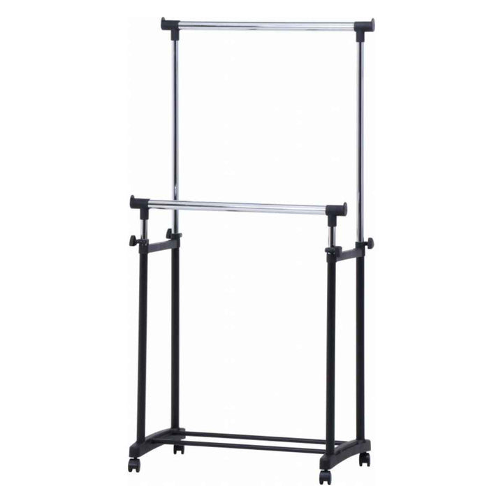 ハンガーラックパイプダブルハンガー伸縮