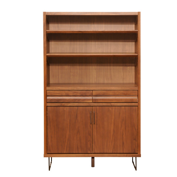 キャビネット上段オープンラックウォールナット材日本製幅90cm