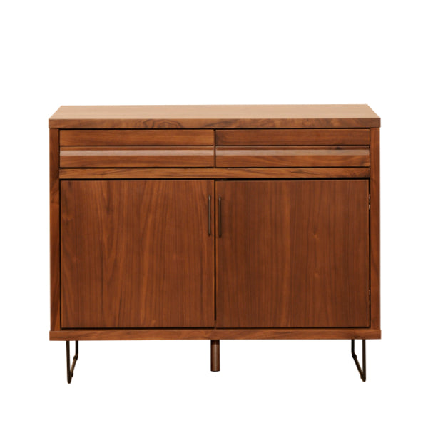 カウンターキャビネットウォールナット材日本製幅105cm