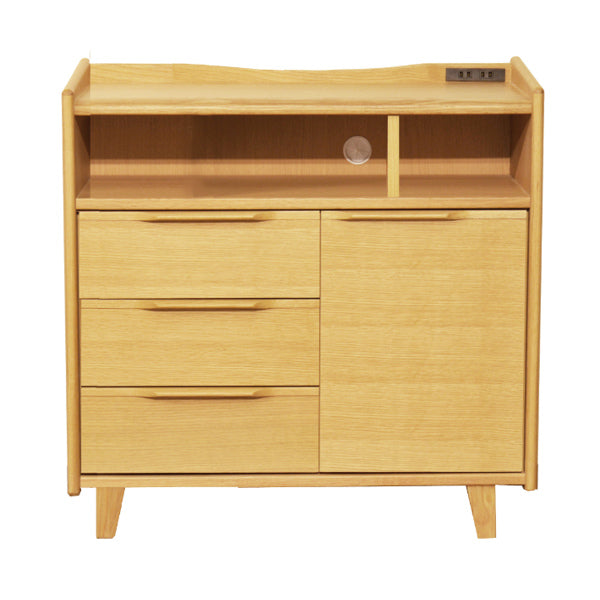 リビングボード北欧風サイドキャビネット天然木幅83cm