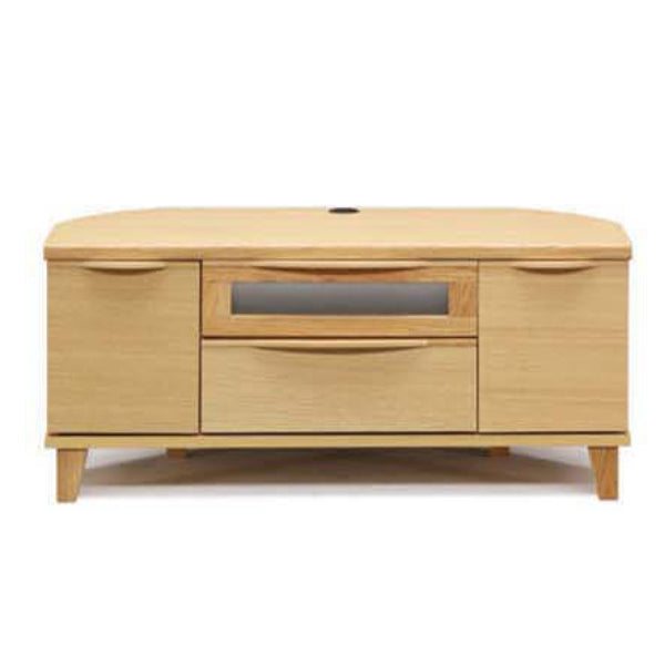 テレビ台コーナー型ローボード北欧風引出し付突板仕上げ幅105cm