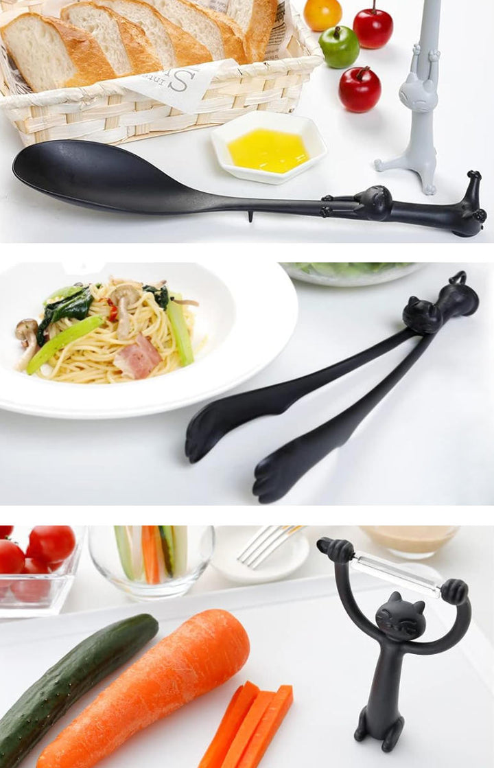 キッチンツール3点セットフェリーチェfeliceマルチスプーントングピーラーネコ猫