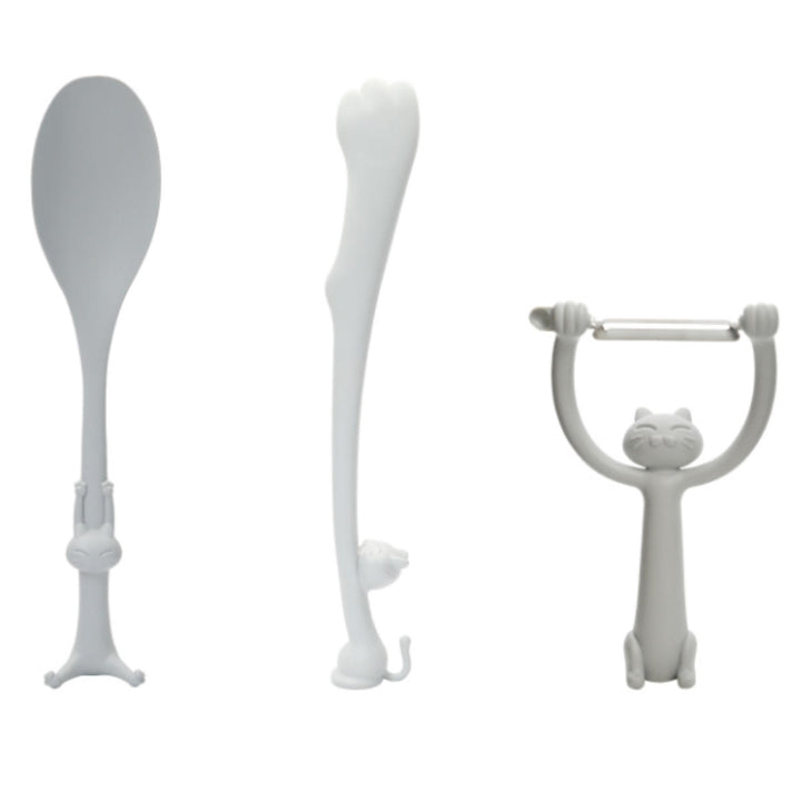 キッチンツール3点セットフェリーチェfeliceマルチスプーントングピーラーネコ猫