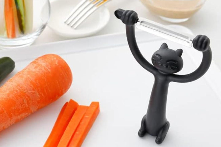 キッチンツール5点セットフェリーチェfeliceマルチスプーントングピーラーチョップスティッククリップネコ猫