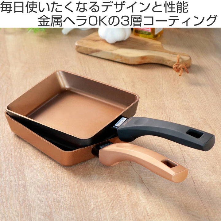 玉子焼き器13cm×18cmIH対応VISIONSGOLDCoating卵焼きフライパン