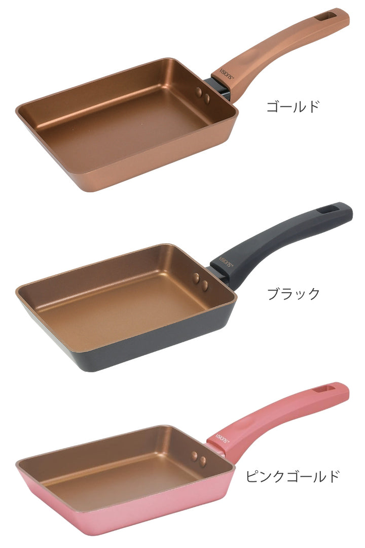 玉子焼き器13cm×18cmIH対応VISIONSGOLDCoating卵焼きフライパン