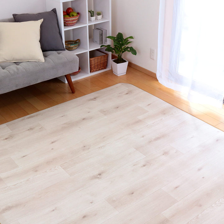 ラグ182×182cmラグマットラスティックオーク消臭タイプ既製サイズアイボリー