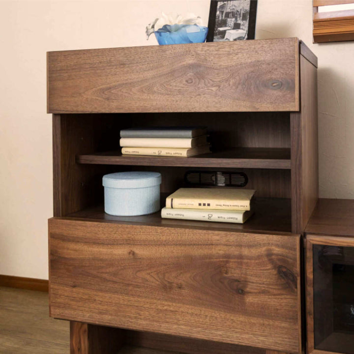 オープンキャビネット引出しシンプルモダンウォールナット材VENT幅60cm