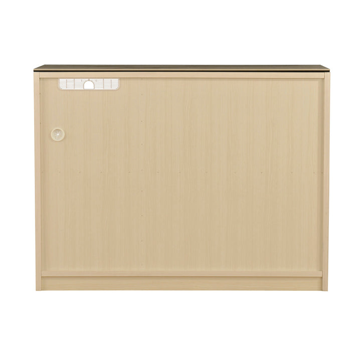 キッチンカウンターセラミック天板背面化粧仕上げFeliz木目調ホワイト幅120cm