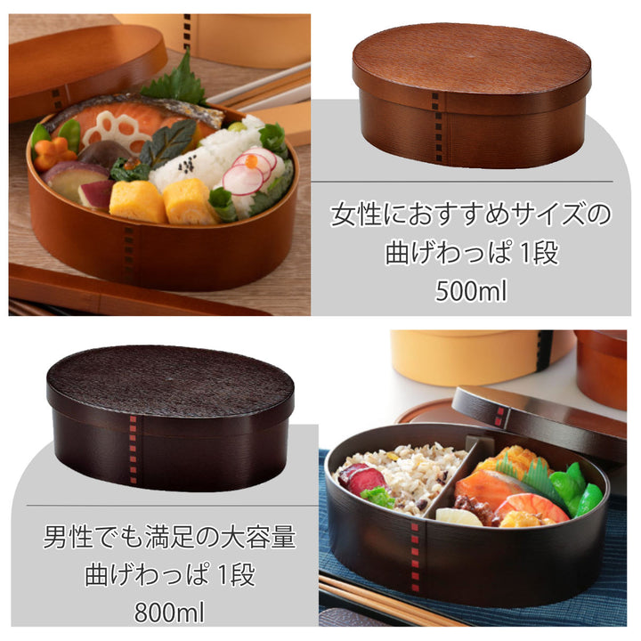 弁当箱曲げわっぱ抗菌1段600mlスリムBENTO