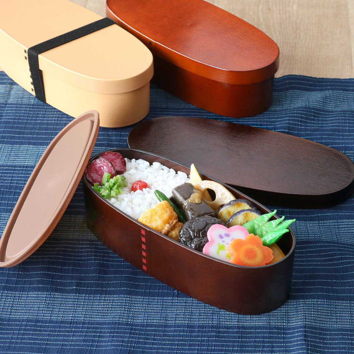 弁当箱曲げわっぱ抗菌1段600mlスリムBENTO