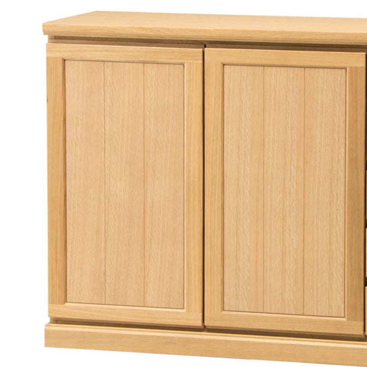 サイドボード両開き板扉引出し5段天然木FIGARO幅120cm