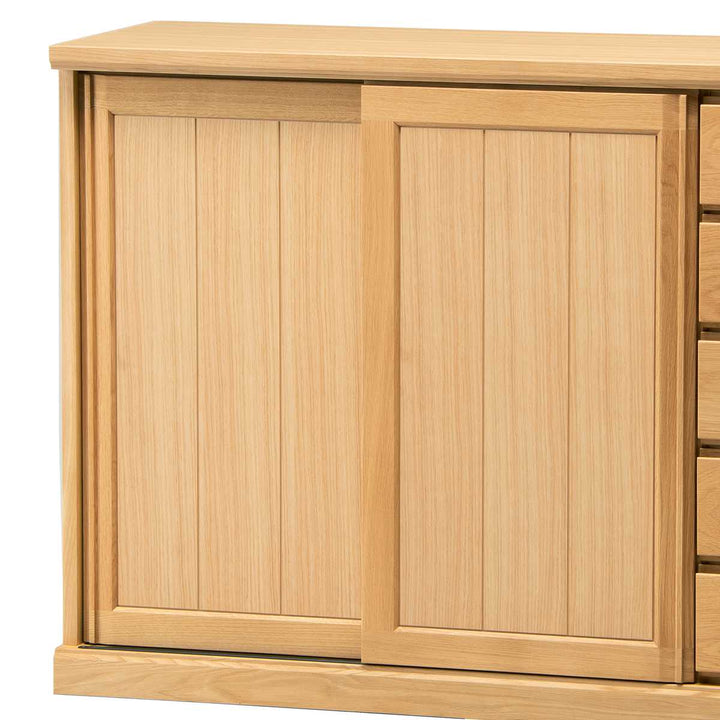 サイドボードスライド板扉引出し5段天然木FIGARO幅120cm