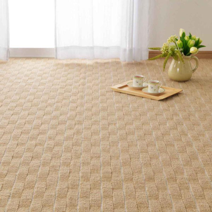 カーペットラグ江戸間2畳平織カーペットメテオ抗菌防臭カット可